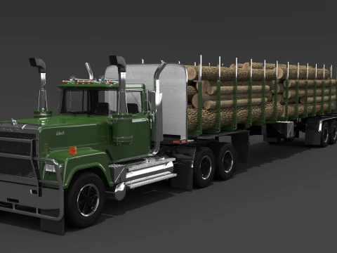 Лесовозный прицеп Super Liner 1993 г. 3D Модель