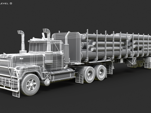Super Liner 1993 Timber Trailer 3D मॉडल
