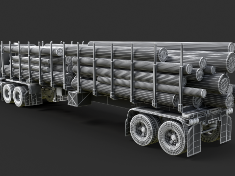 Super Liner 1993 Timber Trailer 3D मॉडल