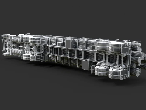 Лесовозный прицеп Super Liner 1993 г. 3D Модель