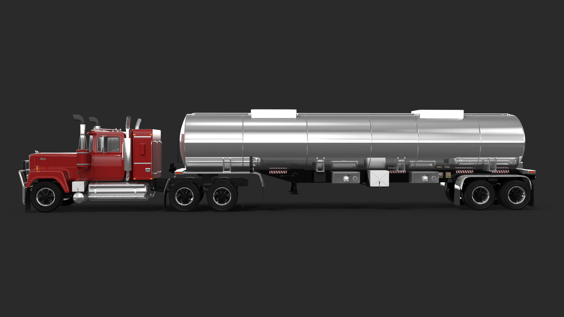 Super-Liner Tank Trailer 3D Model .c4d .max .obj .3ds .fbx .stl .blend