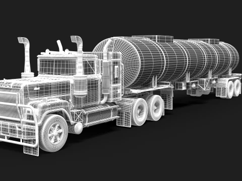 Super-Liner Tank Trailer 3D Model