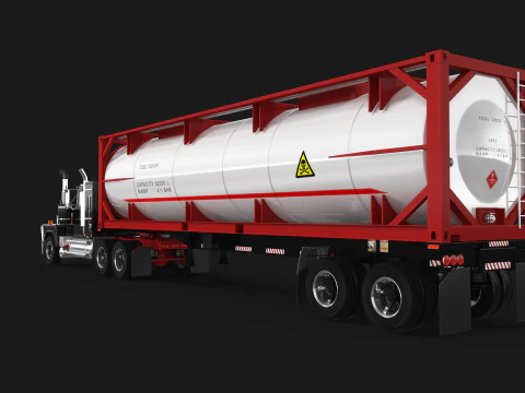 Super-Liner ISO Tank Trailer 3D Model