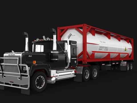 Super Liner ISO 罐式拖车 3D 模型