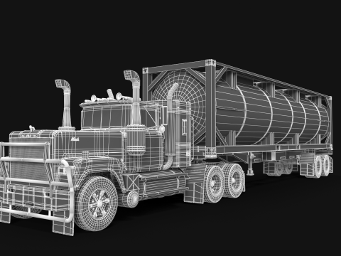 Super Liner ISO 罐式拖车 3D 模型