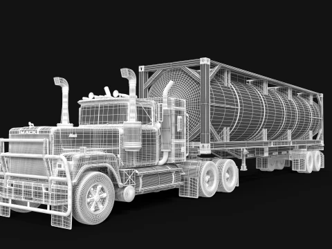 Reboque tanque Super-Liner ISO Modelo 3D