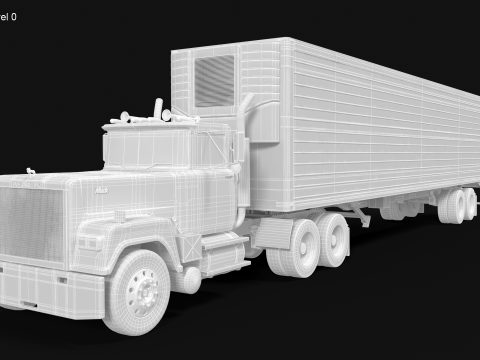 Super-Liner 1993 Box Trailer 3D Model