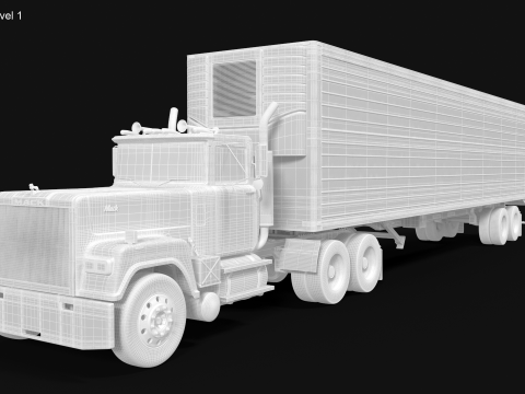 Super-Liner 1993 Box Trailer 3D Model
