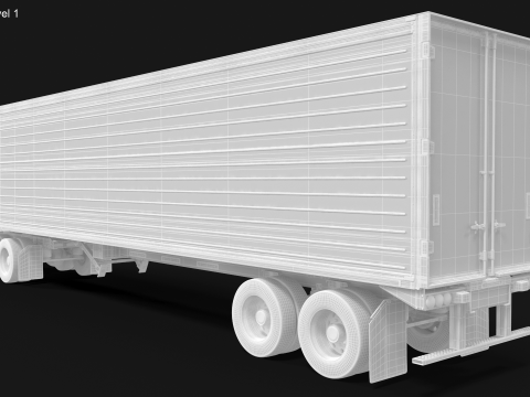 Super-Liner 1993 Box Trailer 3D Model