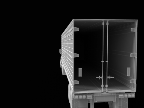 Super-Liner 1993 Box Trailer 3D Model