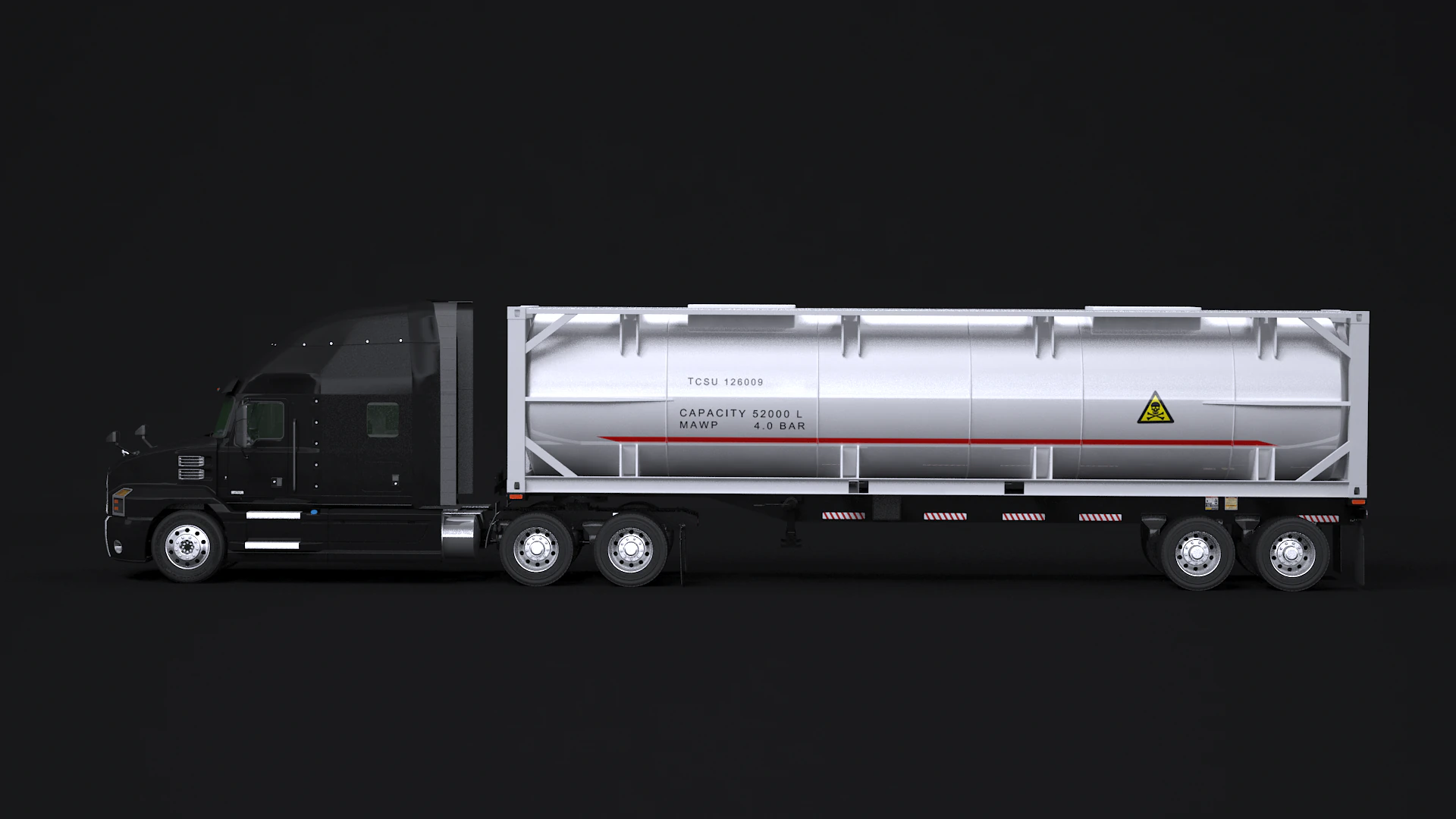 Trailer Semitruck dan Tangki ISO Model 3D .c4d .max .obj .3ds .fbx .stl .blend 