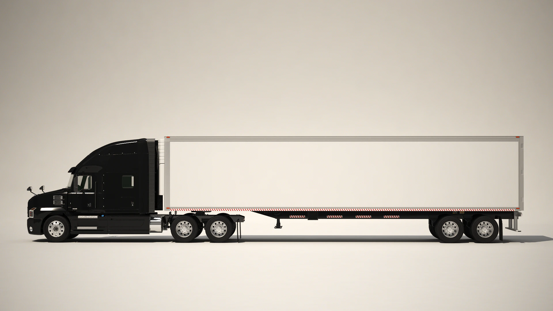 US Truck Box Trailer 3D Model .c4d .max .obj .3ds .fbx .stl .blend