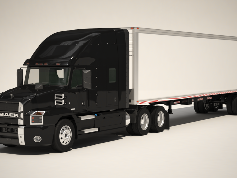 미국 트럭 박스 트레일러 3D 모델