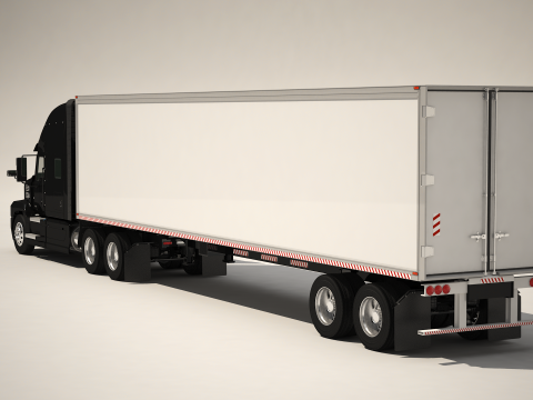 미국 트럭 박스 트레일러 3D 모델