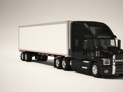 미국 트럭 박스 트레일러 3D 모델