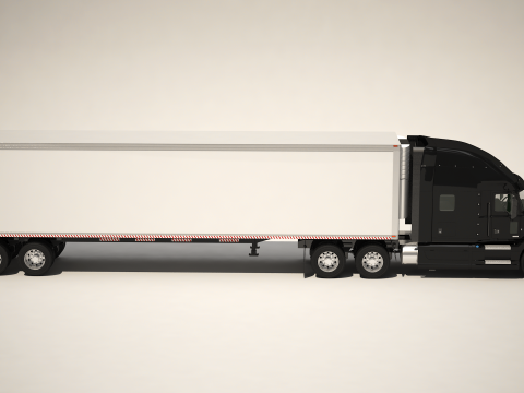 미국 트럭 박스 트레일러 3D 모델