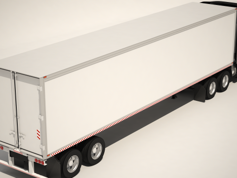 미국 트럭 박스 트레일러 3D 모델