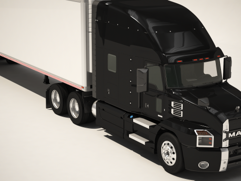 미국 트럭 박스 트레일러 3D 모델