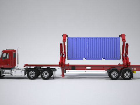 Semirimorchio statunitense con sollevatore laterale Modello 3D