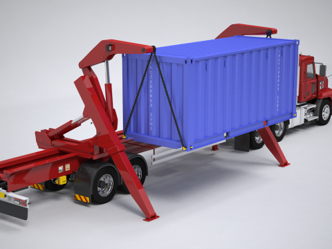 Semirimorchio statunitense con sollevatore laterale Modello 3D