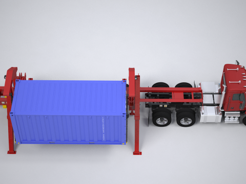 Semirimorchio statunitense con sollevatore laterale Modello 3D