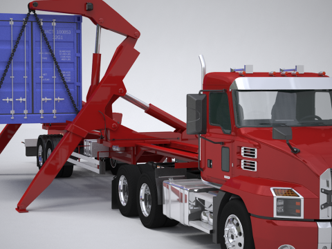 Semirimorchio statunitense con sollevatore laterale Modello 3D