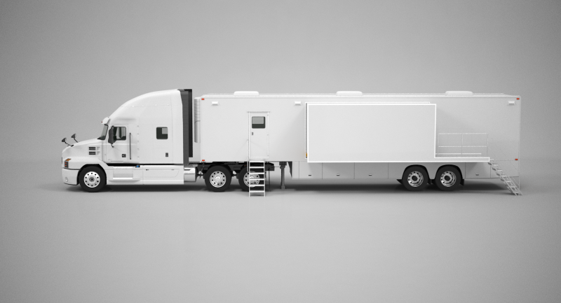 Exhibition Semi Truck 3D Model .c4d .max .obj .3ds .fbx .stl .blend 
