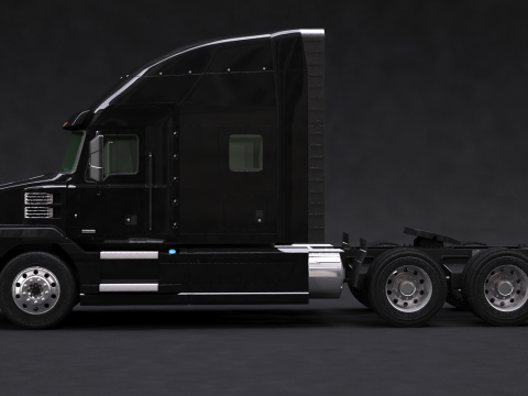 Semicamión con cabina dormitorio de EE. UU. Modelo 3D