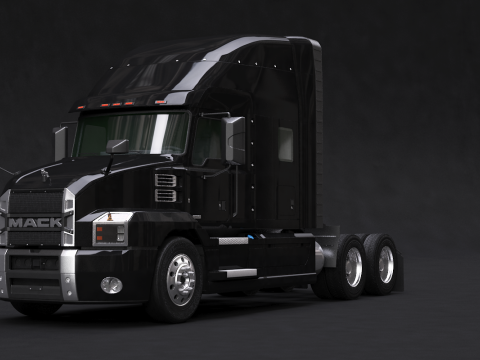 US Semi Truck Sleeper Cab 3D Model