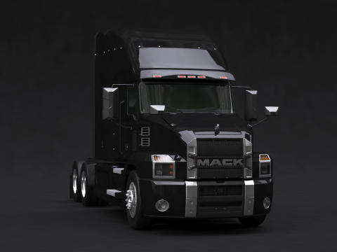 US Semi Truck Sleeper Cab 3D Model