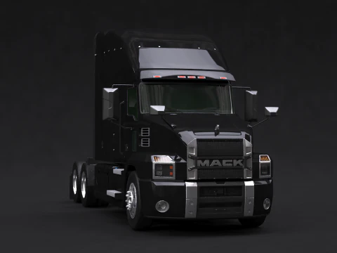 US Semi Truck Sleeper Cab 3D Model