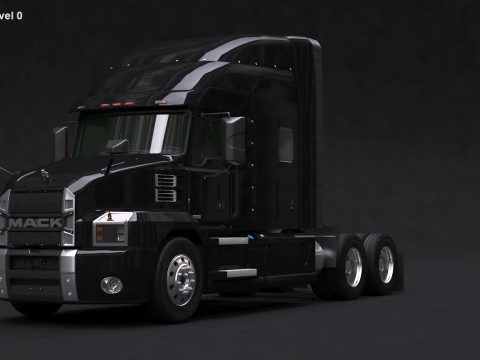 US Semi Truck Sleeper Cab 3D Model