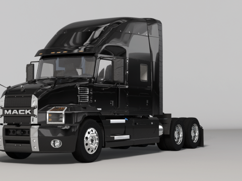 US Semi Truck Sleeper Cab 3D Model