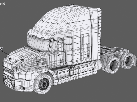 US Semi Truck Sleeper Cab 3D Model