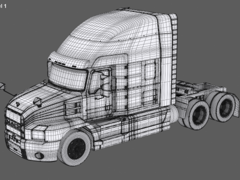 US Semi Truck Sleeper Cab 3D Model