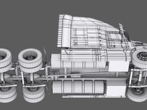 US Semi Truck Sleeper Cab 3D Model