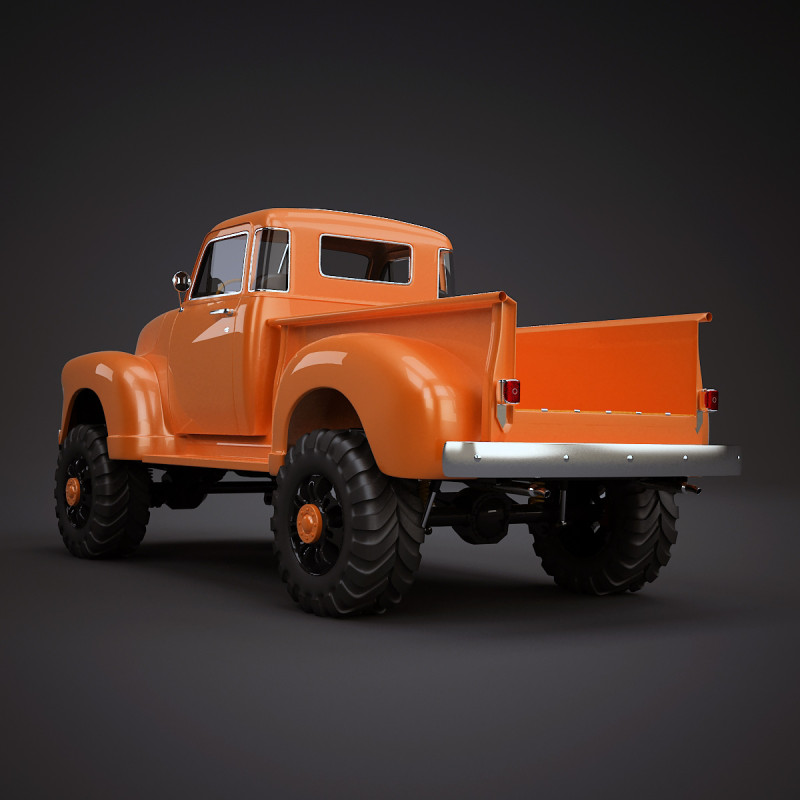 Chevrolet Pickup 1951 Pickup Lift Modello 3D .c4d .max .obj .3ds .fbx .stl .blend 