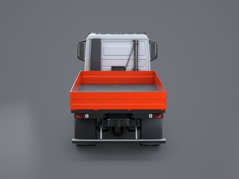 Realistic Flatbed Truck 3D Model