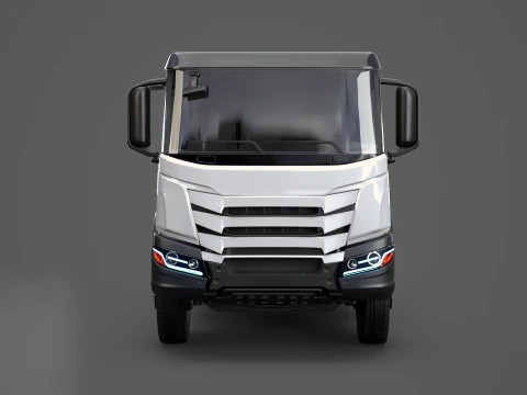 Realistic Flatbed Truck 3D Model