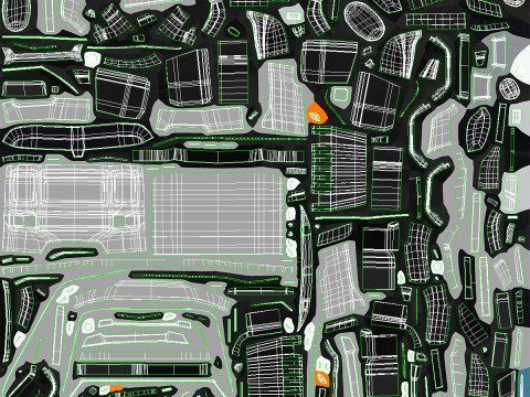 Realistic Flatbed Truck 3D Model