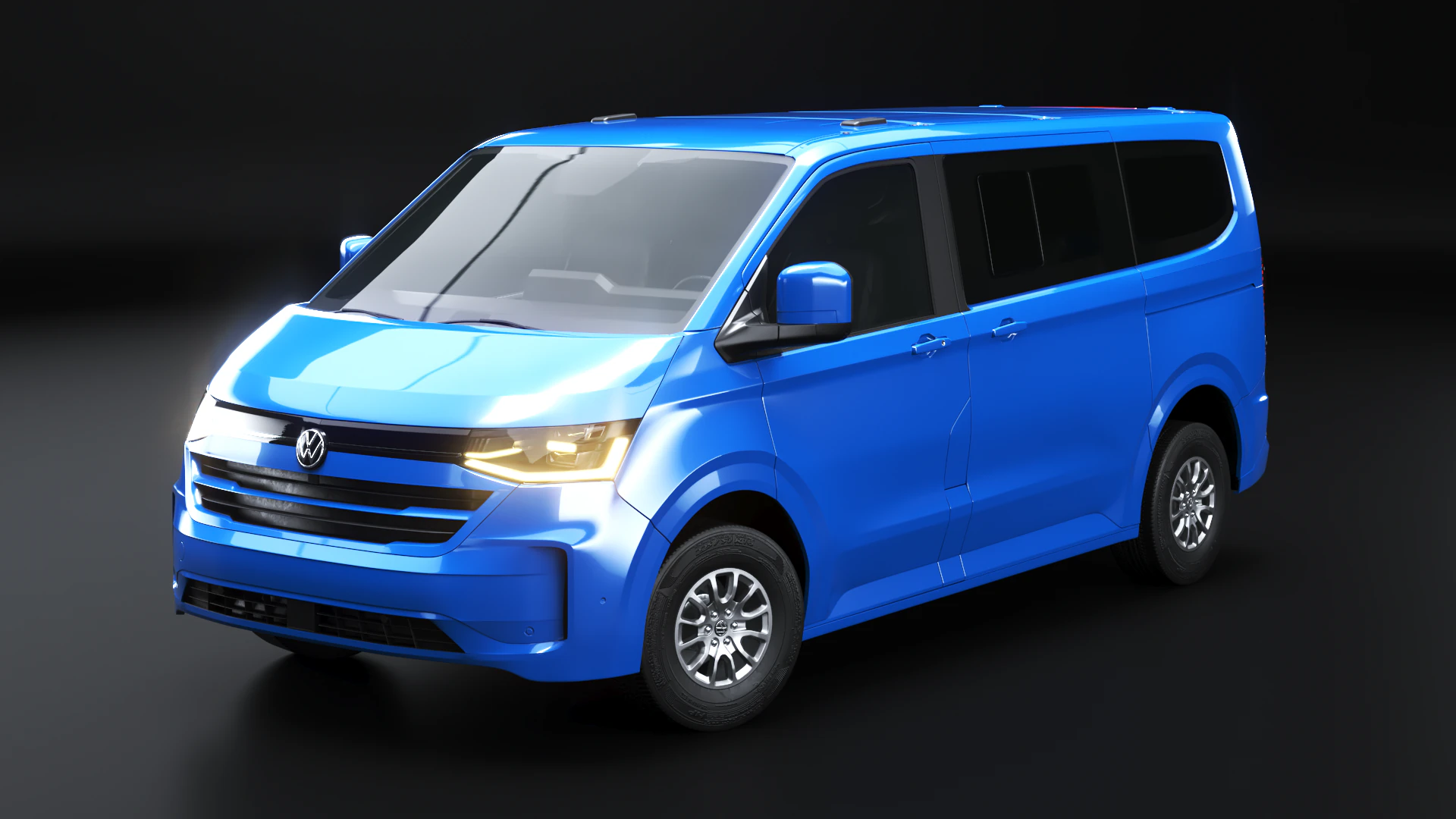 2025 VW Caravelle T7 Passenger Van PBR 3D Model .c4d .max .obj .3ds .fbx .stl .blend 