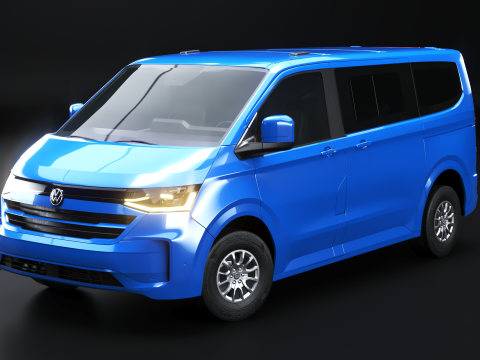 2025 VW Caravelle T7 Passenger Van PBR 3D Model