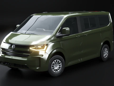 2025 VW Caravelle T7 Passenger Van PBR 3D Model
