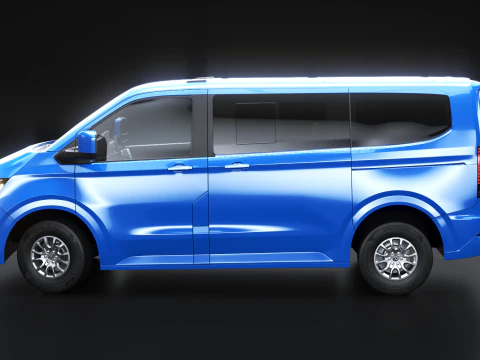 2025 VW Caravelle T7 Passenger Van PBR 3D Model
