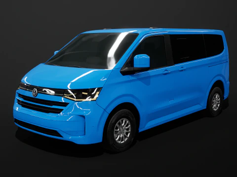 2025 VW Caravelle T7 Passenger Van PBR 3D Model