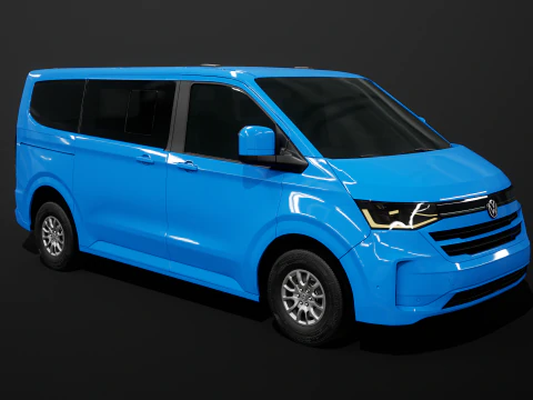 2025 VW Caravelle T7 Passenger Van PBR 3D Model