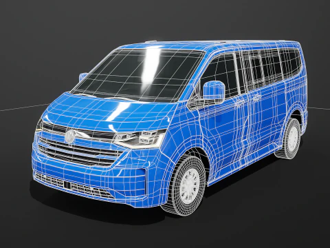 2025 VW Caravelle T7 Passenger Van PBR 3D Model