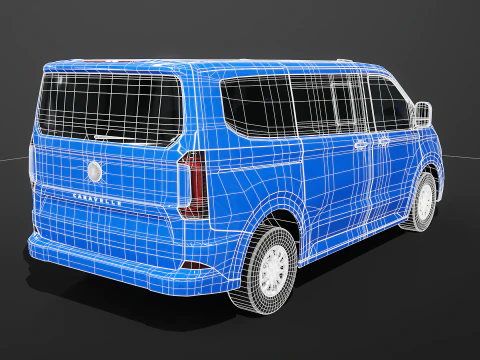 2025 VW Caravelle T7 Passenger Van PBR 3D Model