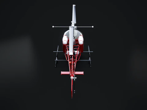 Bell 47 Light Helicopter - PBR with Interior 3D Model