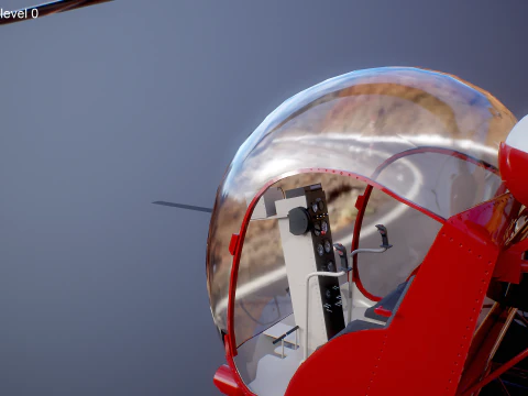 Bell 47 Light Helicopter - PBR with Interior 3D Model